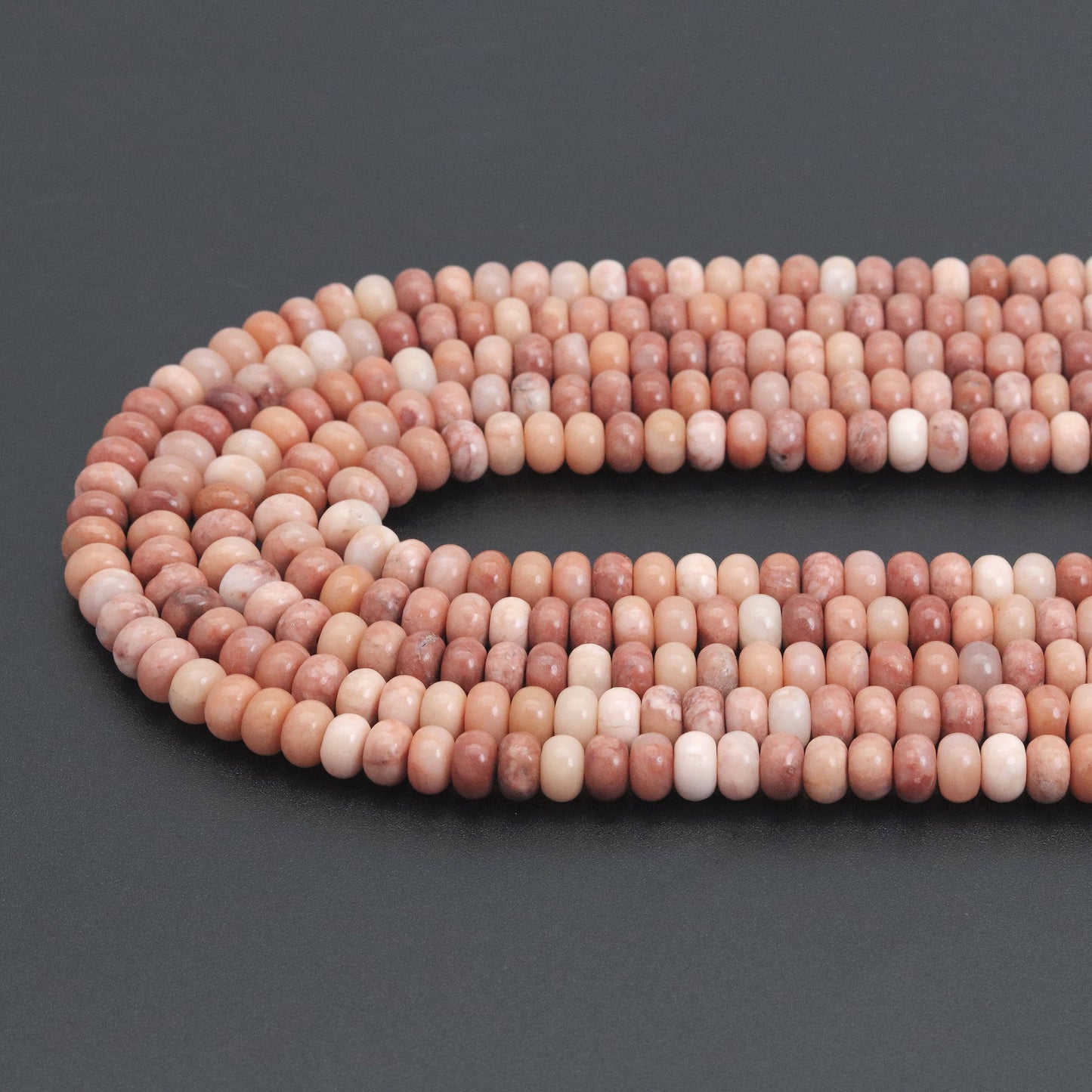 5x8mm Smooth Rondelle Orange Quartz Beads, Sku#U2060