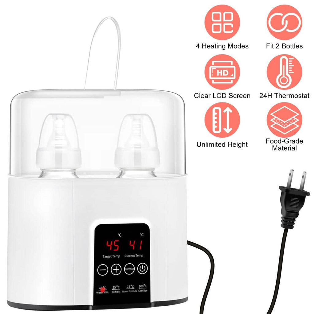 Electric Baby Milk Bottle Warmer Fit with 4 Heating Modes Adjustable Temperature Display Screen
