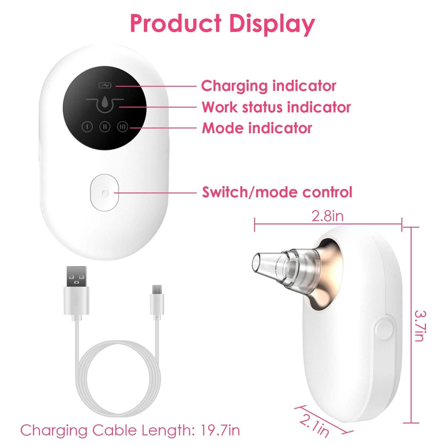 Extracteur électrique de points noirs et de comédons Outil de nettoyage des pores du visage