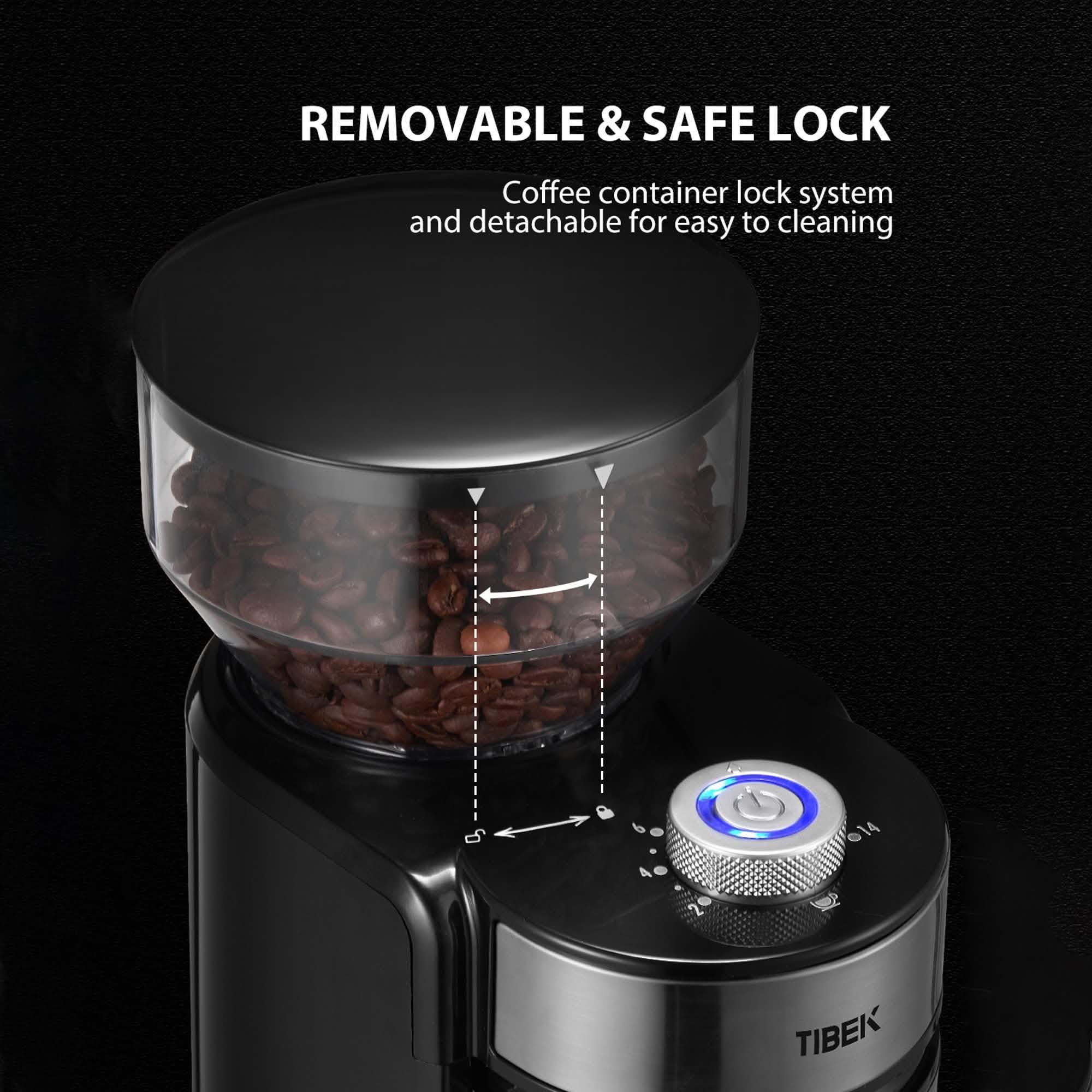 Electric Burr Coffee Grinder with 18 Settings