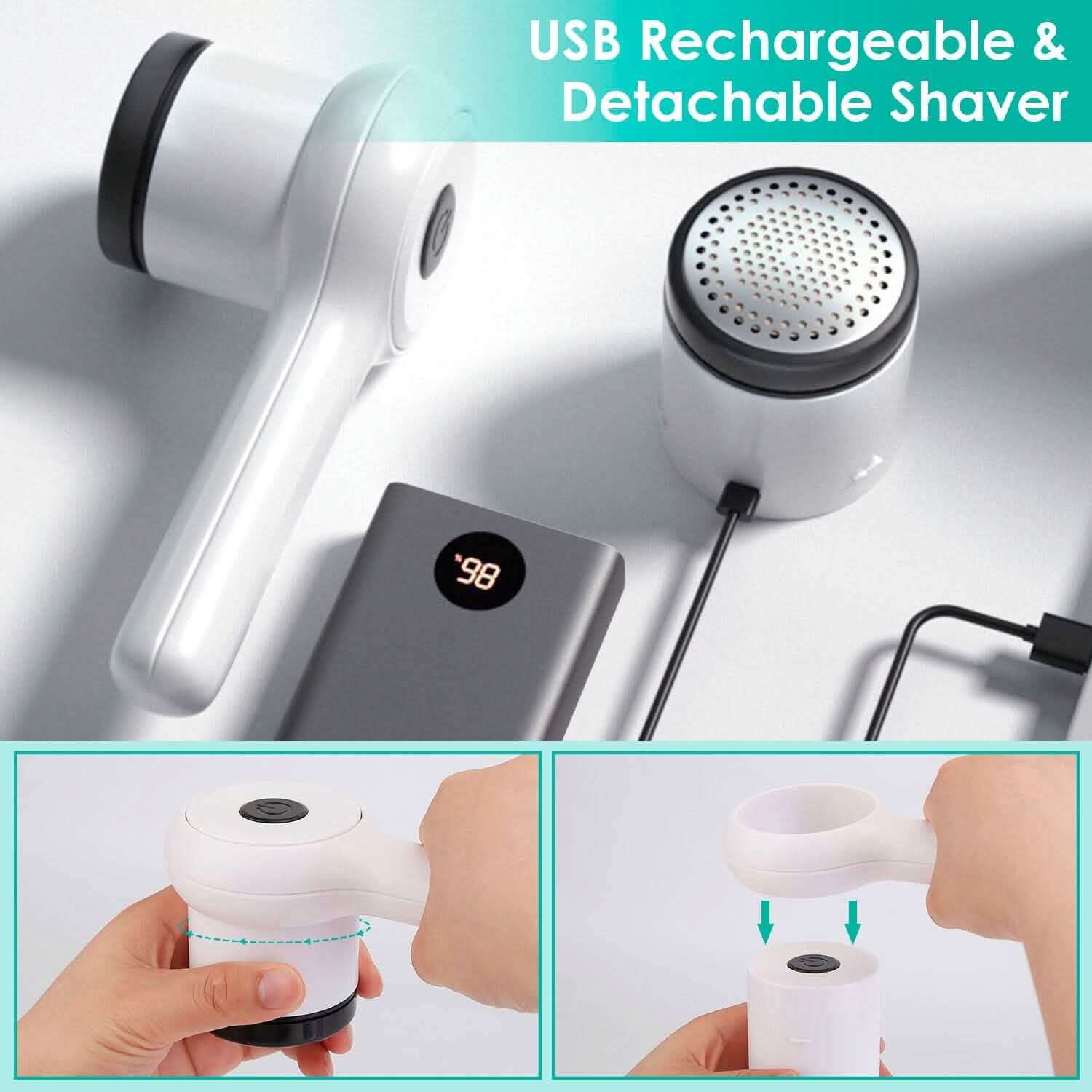 Electric Fuzz Pilling Trimmer Sweater Shaver with Detachable Handle
