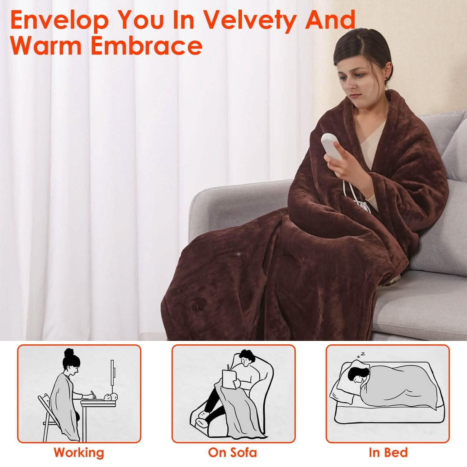 Couverture chauffante en flanelle