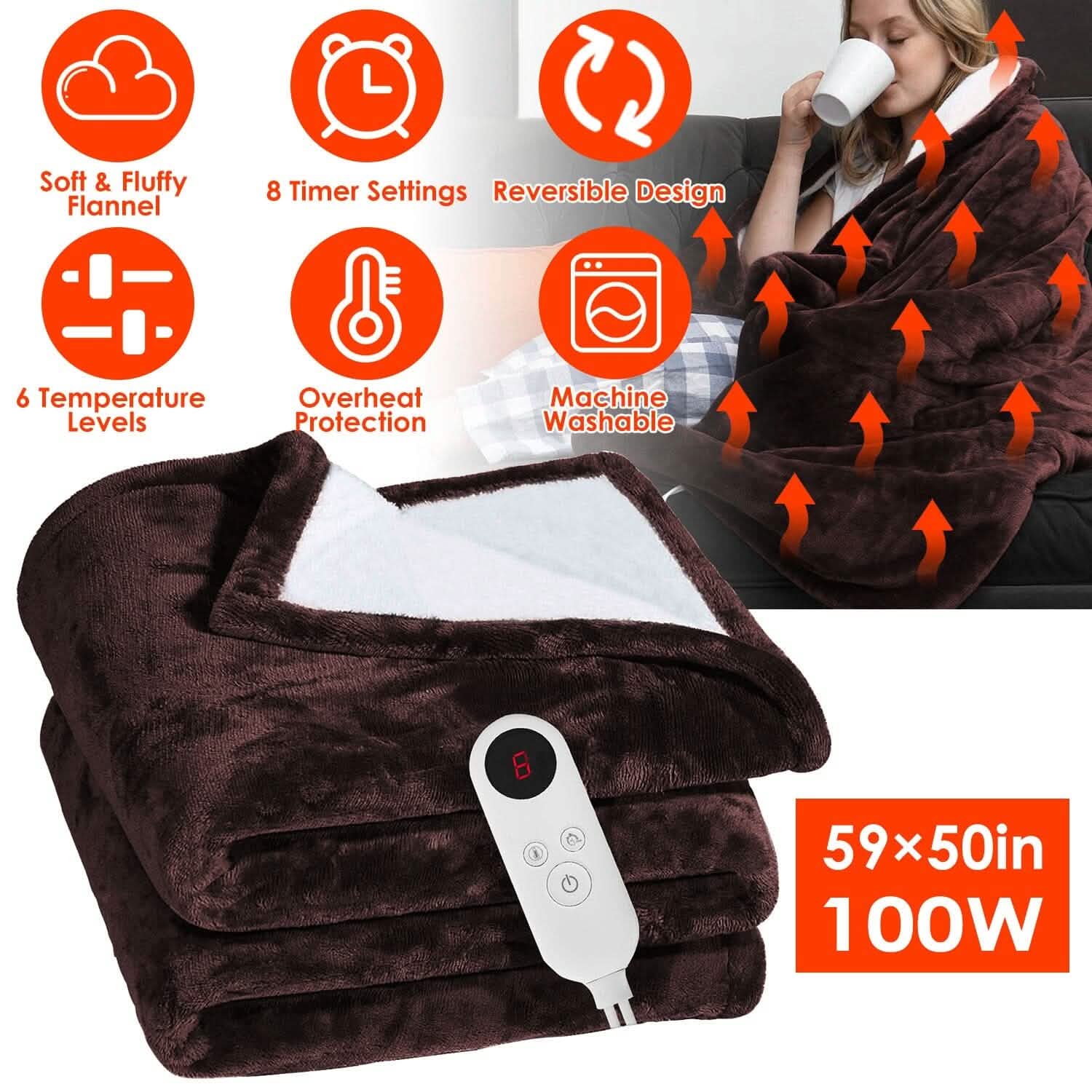 Couverture chauffante en flanelle