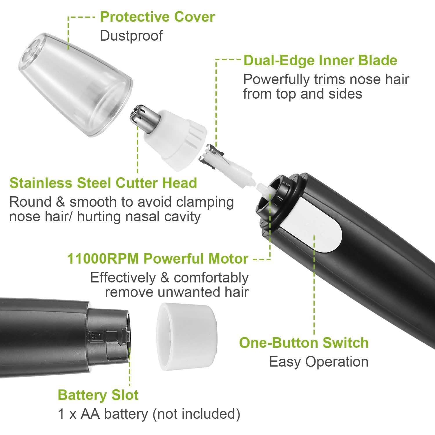 Tondeuse électrique pour nez, oreilles et cheveux