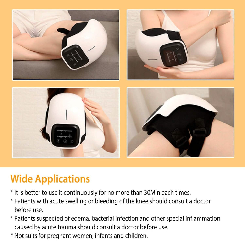 Electric Rechargeable Knee Massager Infrared Heat Pain Relief Therapy