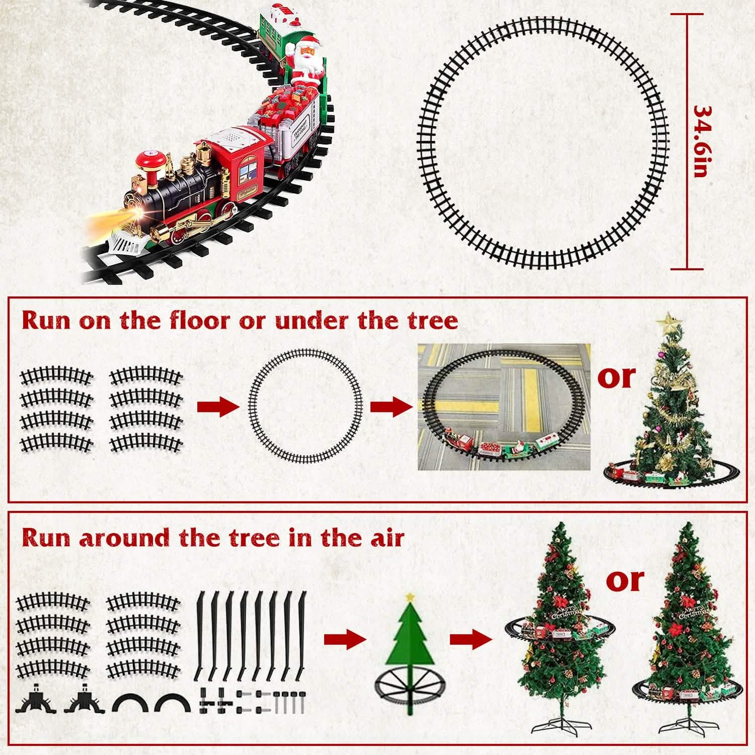 Ensemble de train électrique de Noël pour enfants