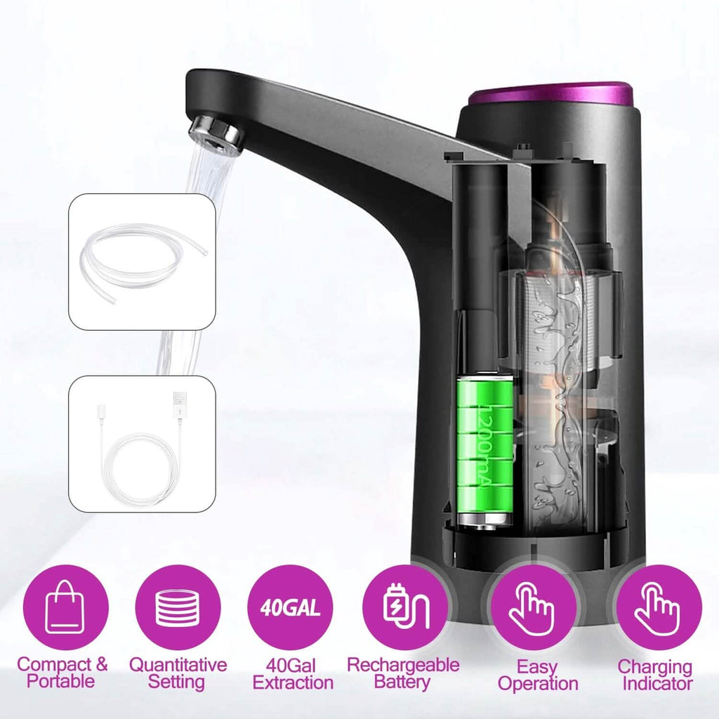 Distributeur d'eau électrique 40 gallons rechargeable par USB