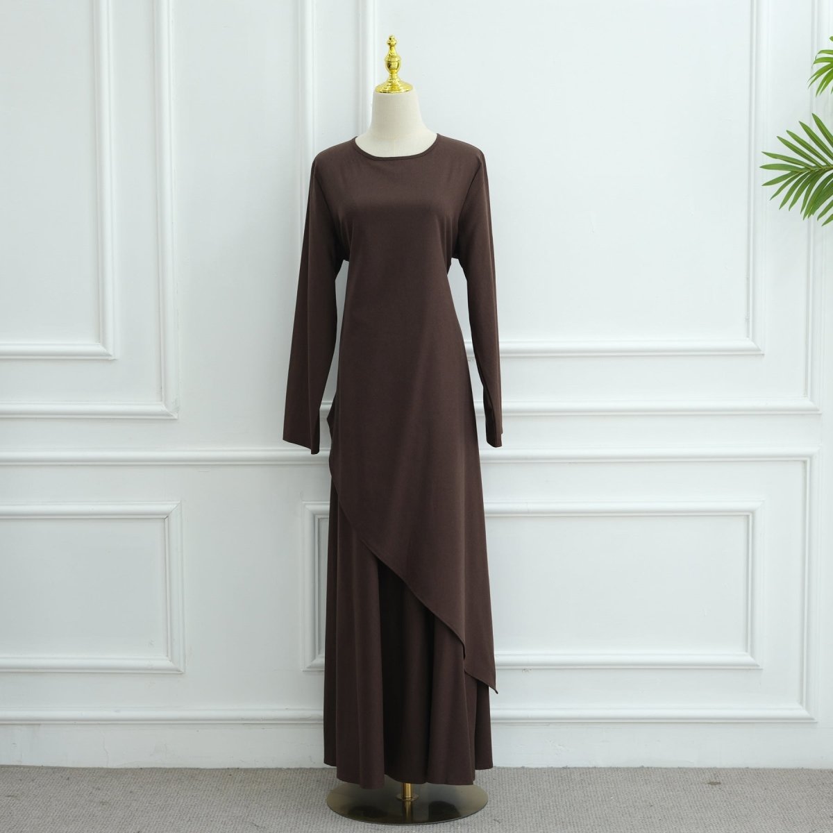 Asymmetric Tunic Top & Maxi Skirt Set | Modest Two-Piece Outfit (MS184)