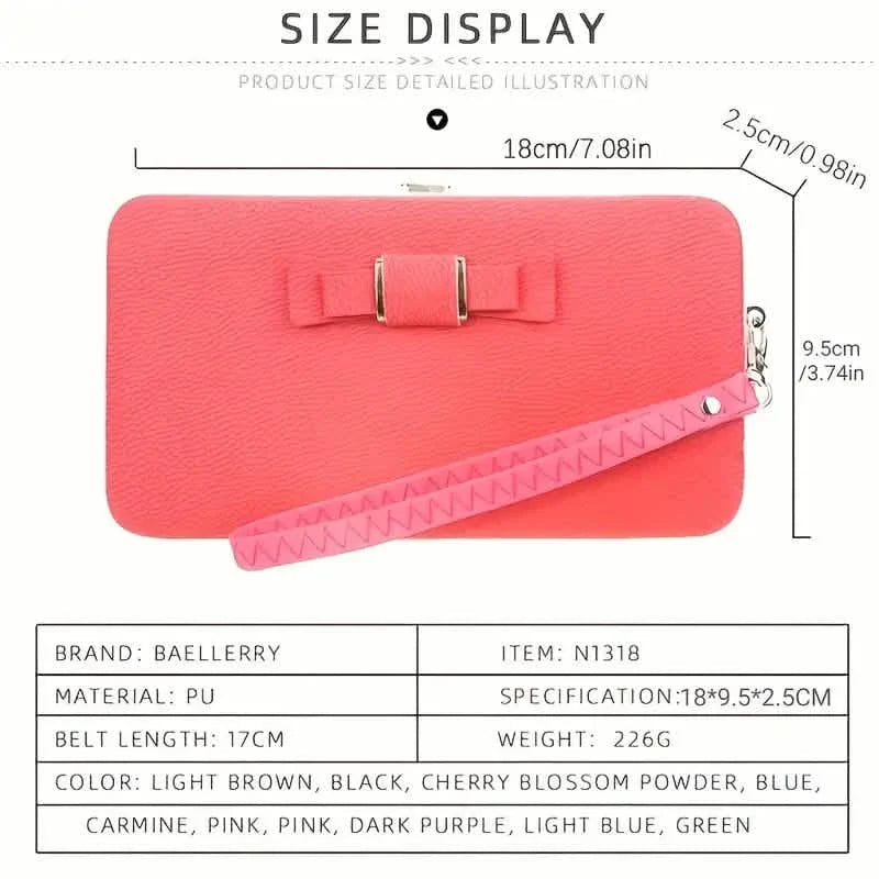 Elegant Bow Decor Phone Wallet
