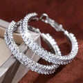 Boucles d'oreilles créoles décoratives carrées brillantes, élégantes et pleines