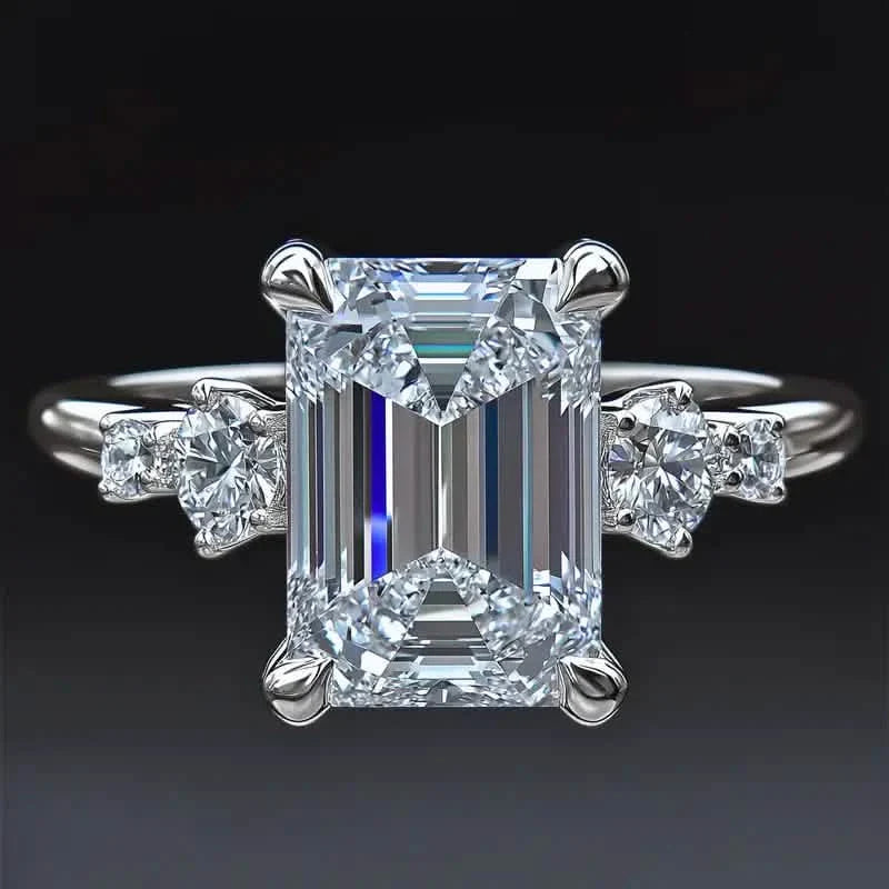 Elegant Princess Cut Cubic Zirconia Engagement Ring