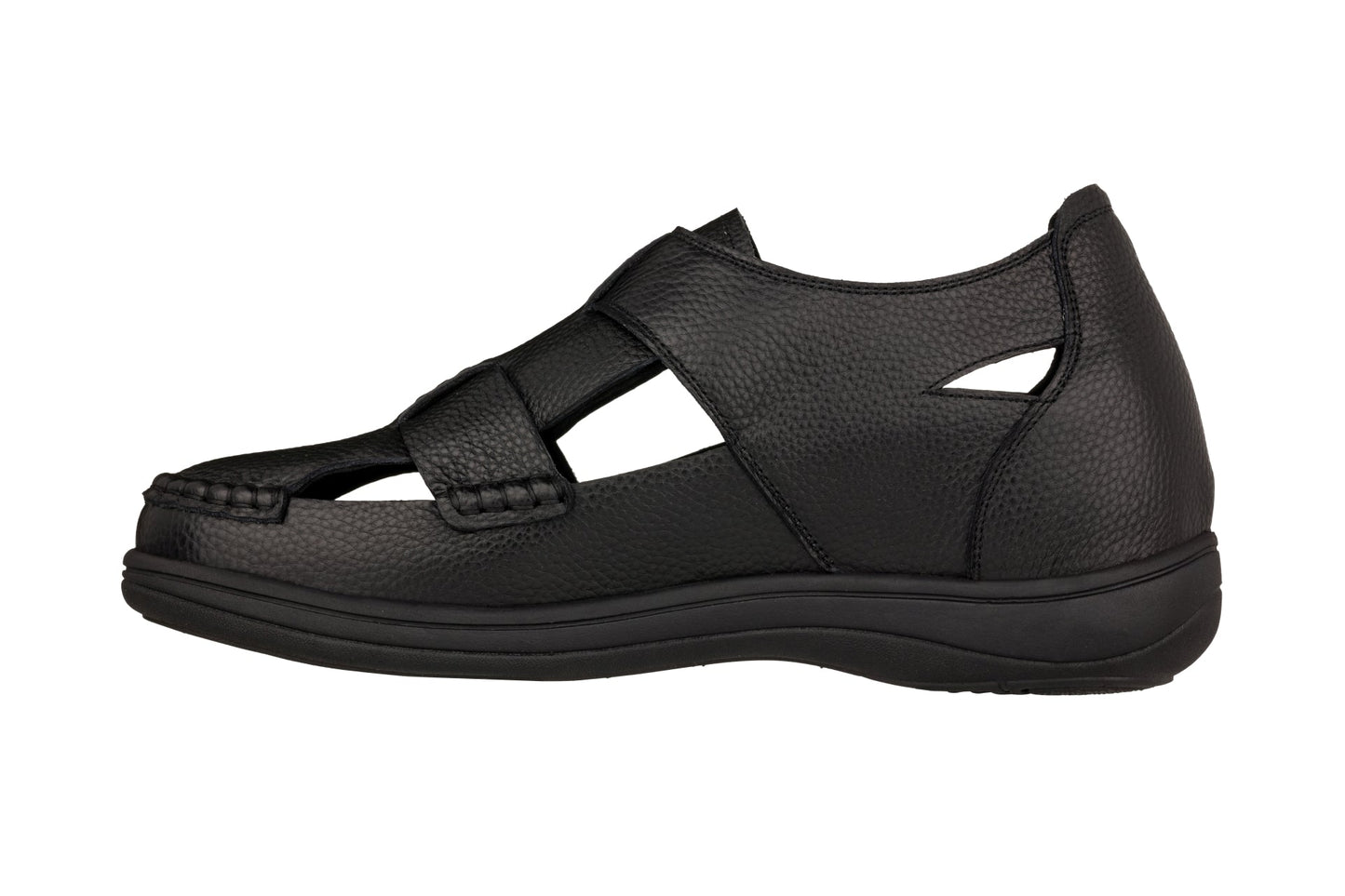 CALTO - K2661 - 3.2 Inches Taller (Black) - Casual Fisherman Sandal