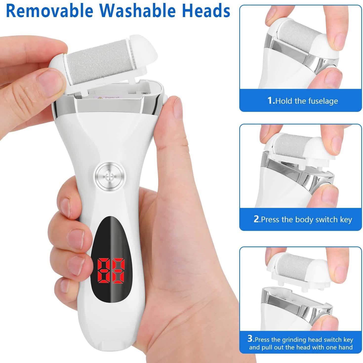 Kit de dissolvant de callosités pour pieds rechargeable Elmchee