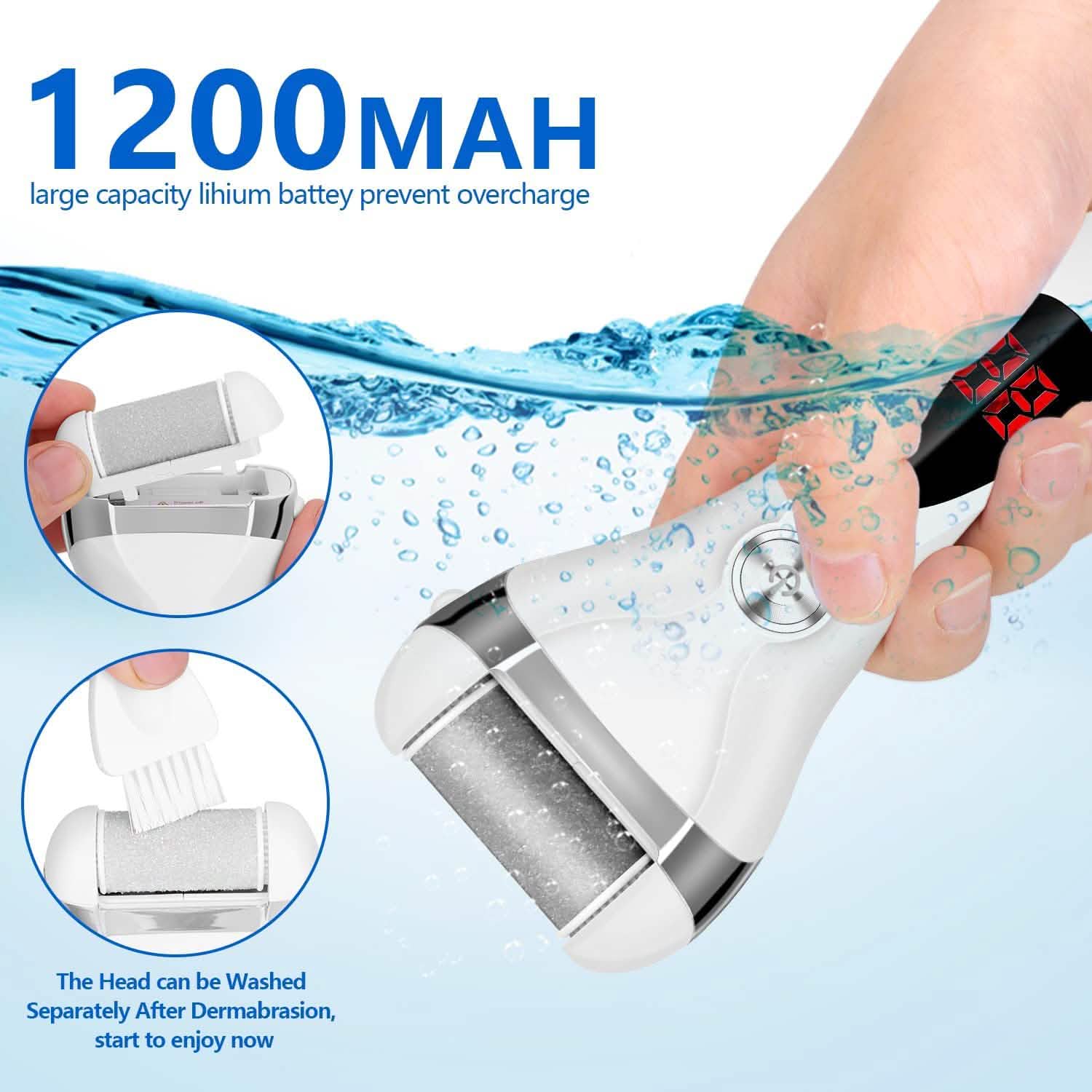 Kit de dissolvant de callosités pour pieds rechargeable Elmchee