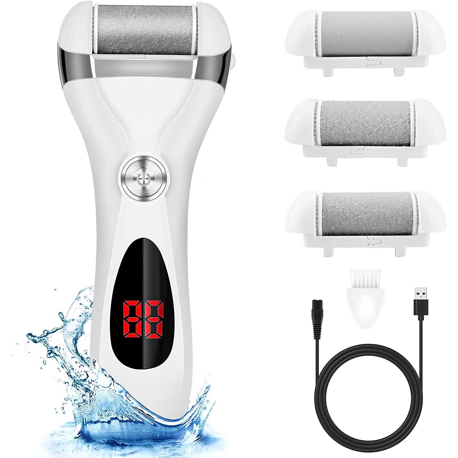 Kit de dissolvant de callosités pour pieds rechargeable Elmchee