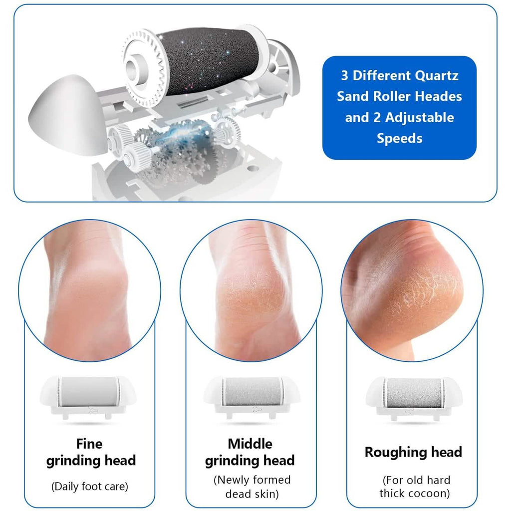 Kit de dissolvant de callosités pour pieds rechargeable Elmchee