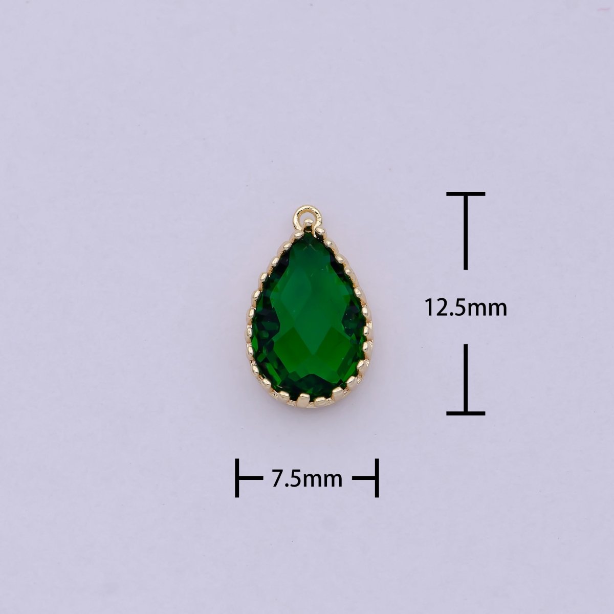 Emerald Green Charm Teardrop Drop Pendant Tear Drop Pendant Supply N-457