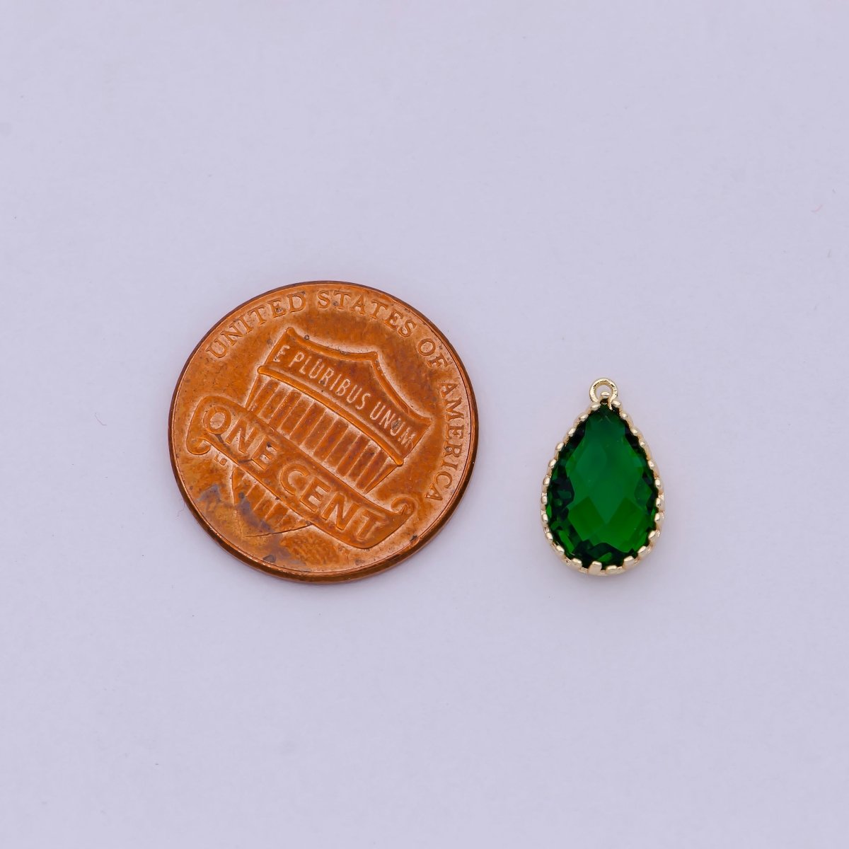 Emerald Green Charm Teardrop Drop Pendant Tear Drop Pendant Supply N-457