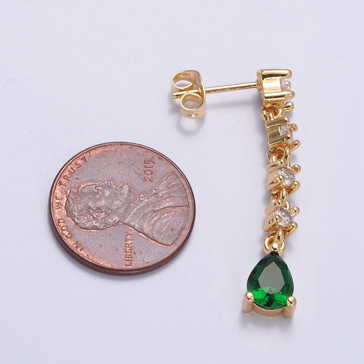 Emerald Green Long Drop Dangle Elegant Wedding Bridal Chandelier Teardrop Earrings For Women T-520