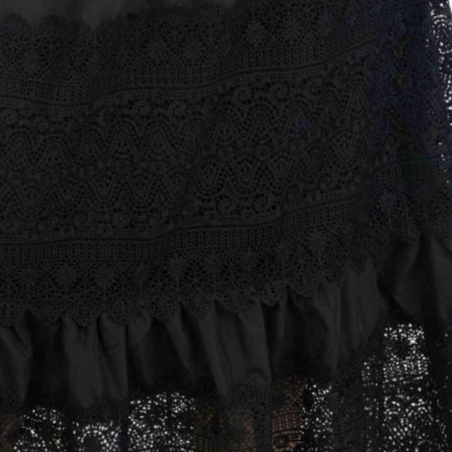 Emily Guipure Lace Top & Maxi Skirt Set In Black