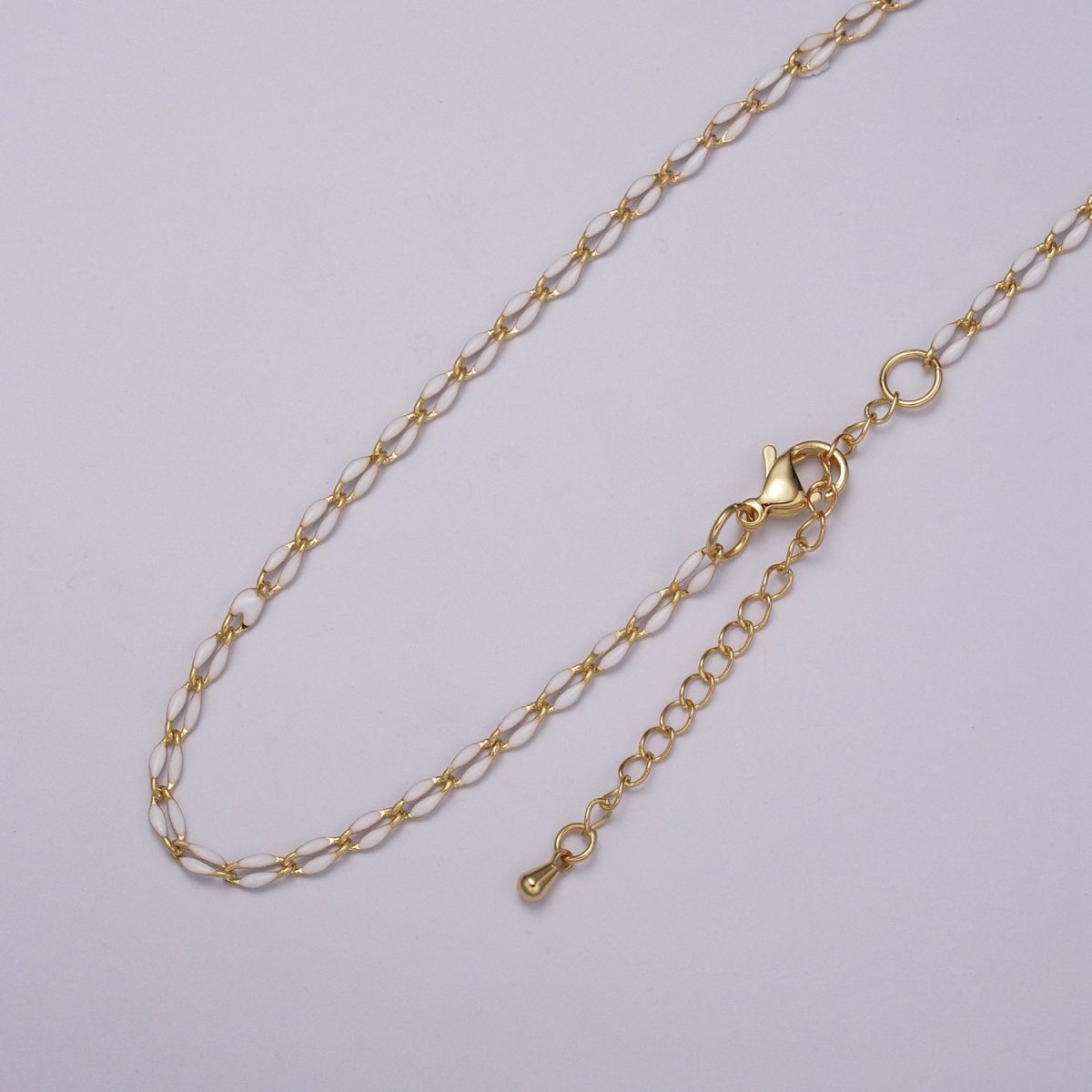 Enamel Gold Filled Colored Chain 2.9mm width Colorful Chain, Chunky Statement Chain Link chain 16, 18 inch + 2 inch extender | WA-337 to WA-358 Clearance Pricing