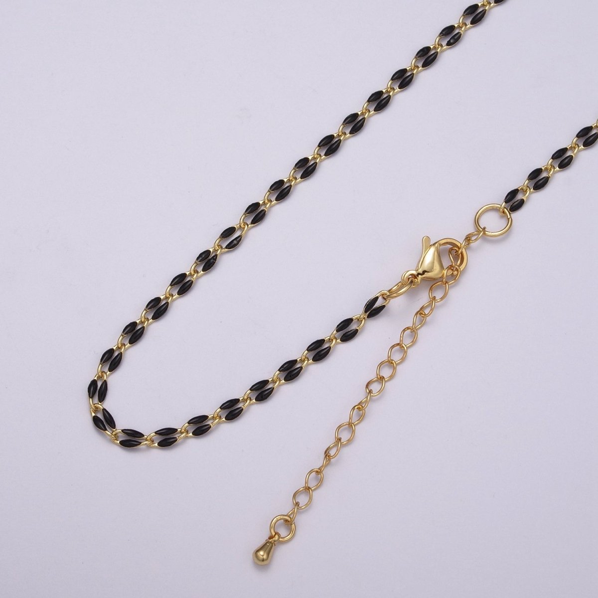 Enamel Gold Filled Colored Chain 2.9mm width Colorful Chain, Chunky Statement Chain Link chain 16, 18 inch + 2 inch extender | WA-337 to WA-358 Clearance Pricing