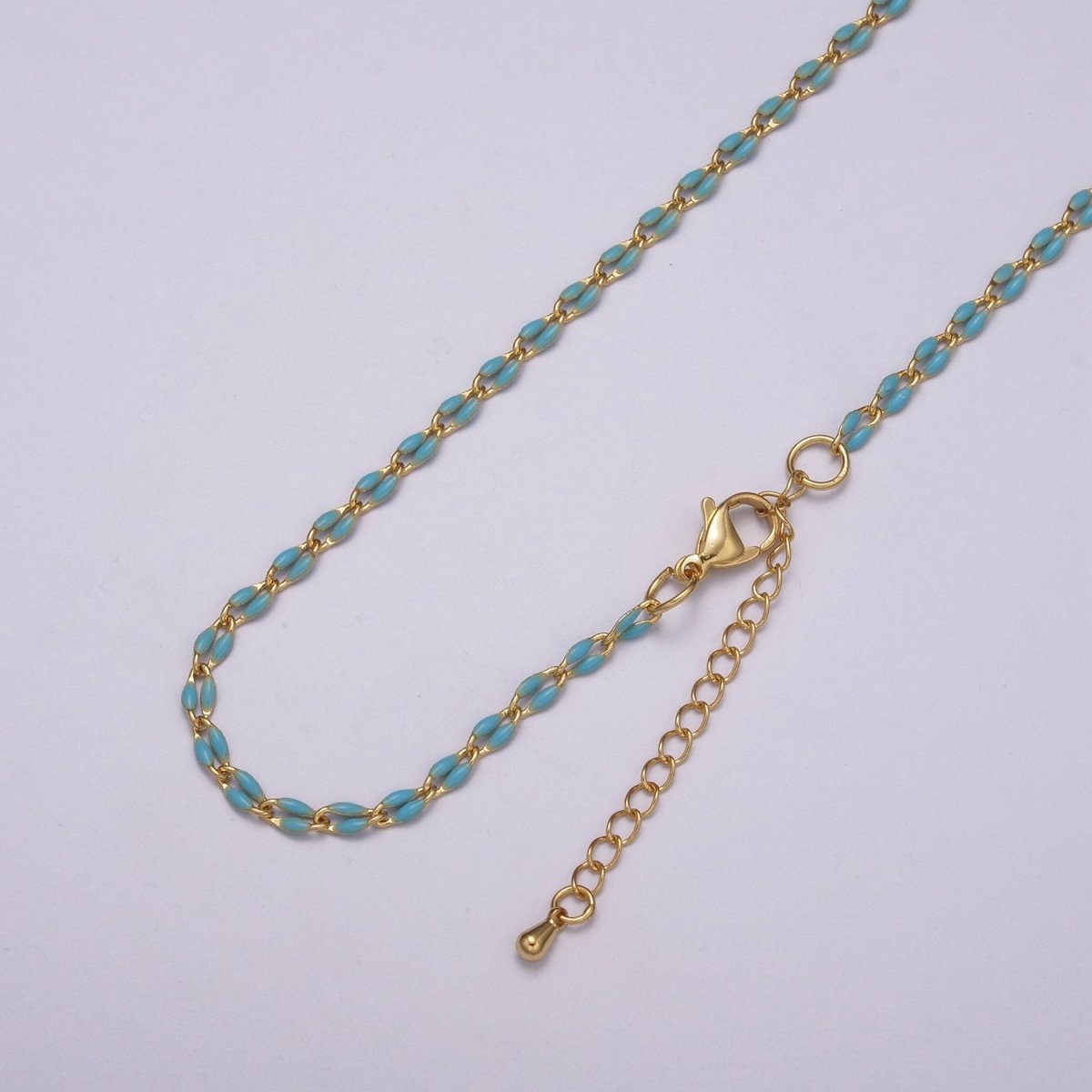 Enamel Gold Filled Colored Chain 2.9mm width Colorful Chain, Chunky Statement Chain Link chain 16, 18 inch + 2 inch extender | WA-337 to WA-358 Clearance Pricing