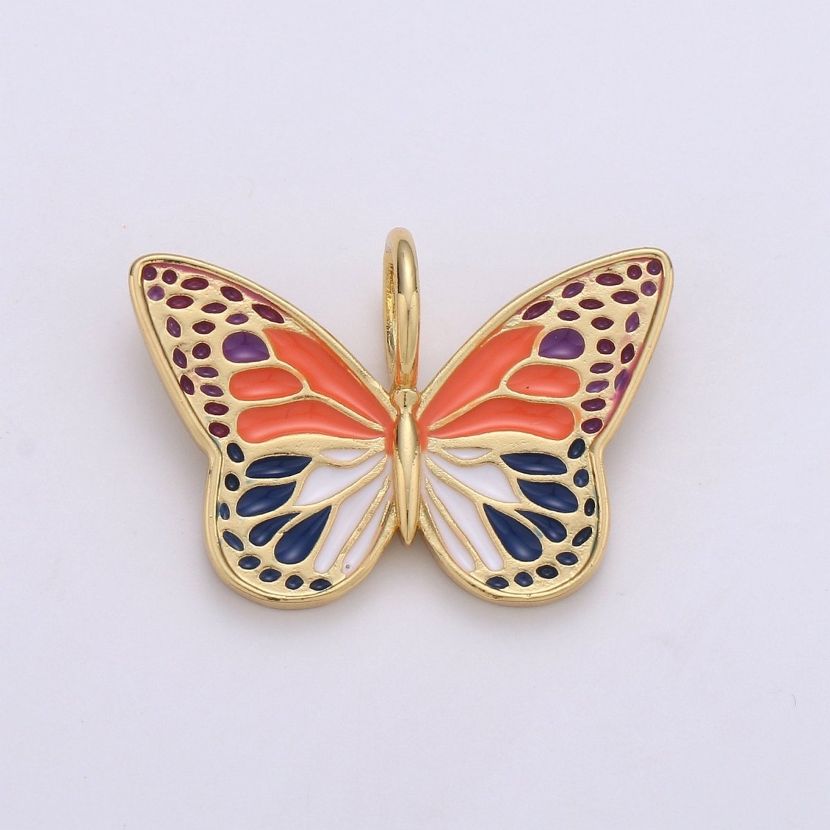 Enamel Monarch Butterfly Gold Filled Butterfly Pendant Dream Animal Lover Necklace Pendant Charm Designer Colorful Jewelry Making, D-630 D-631, D-632