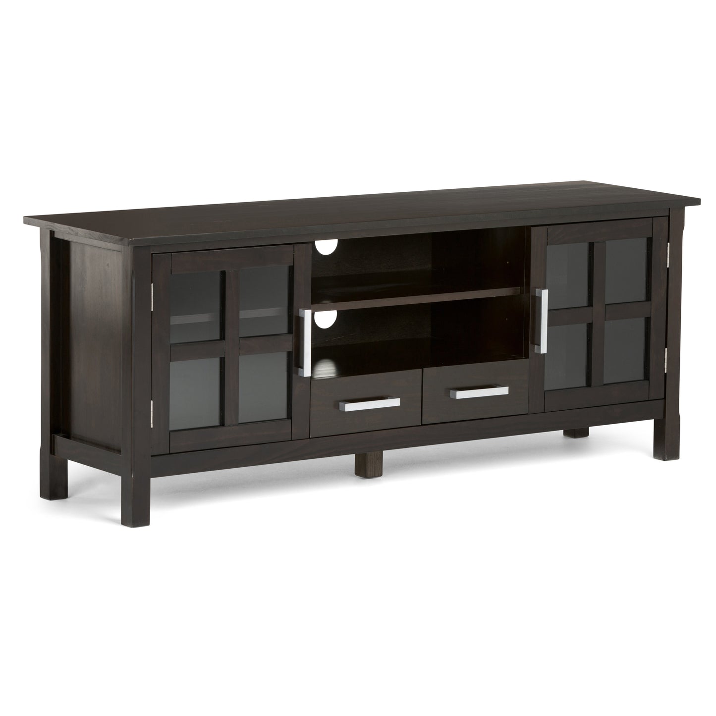 Kitchener 60 Inch Wide Solid Wood TV Stand in Hickory