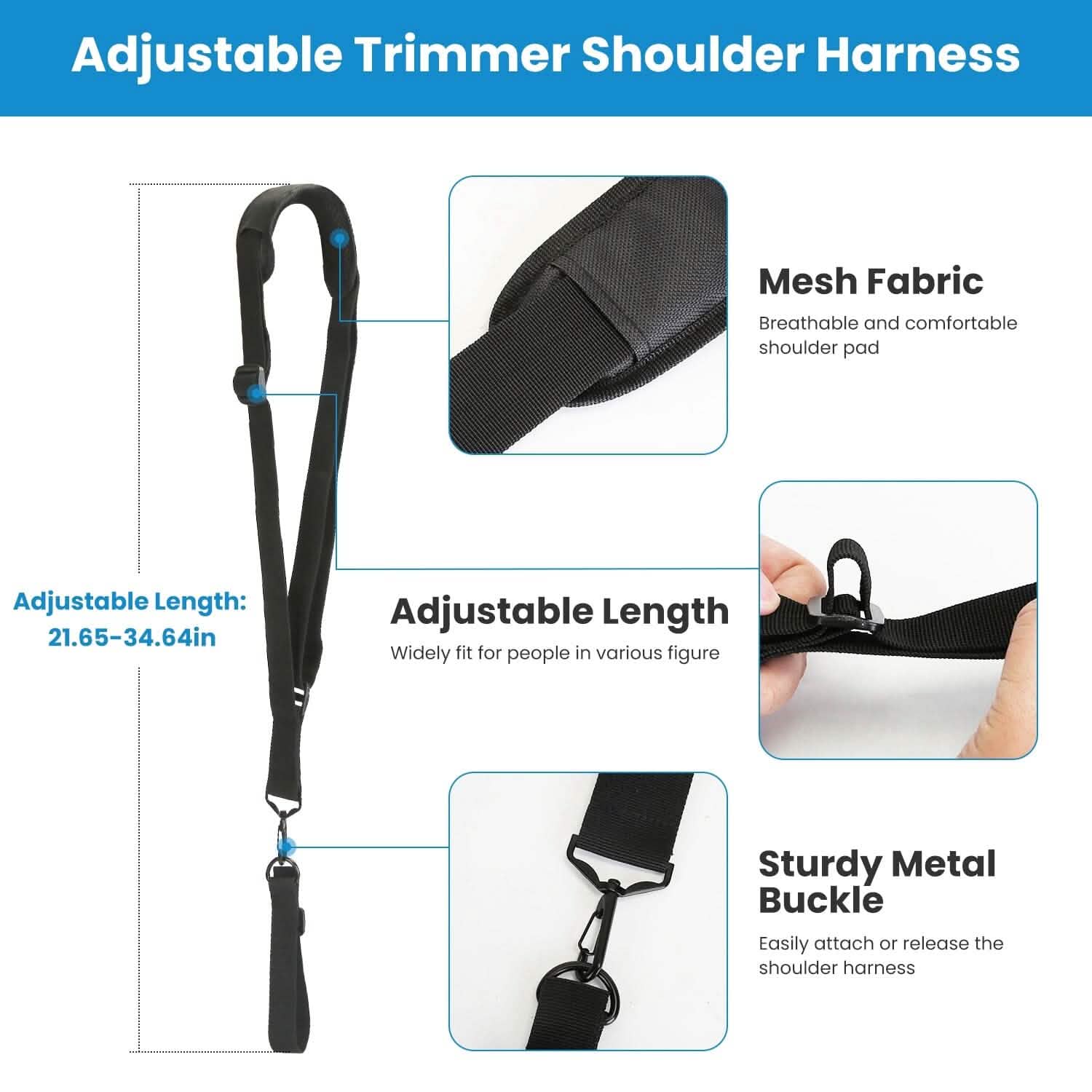 Ergonomic Trimmer Handle Grip with Shoulder Strap