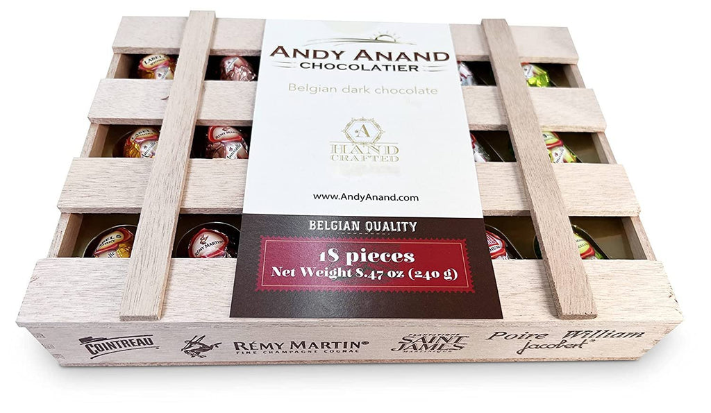 Andy Anand European Dark Chocolate Assortment, 18 pc – Premium Flavor-Inspired Selection, Rich & Intense Gourmet Chocolates, Birthday Gift