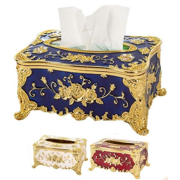 Boîte à mouchoirs vintage européenne