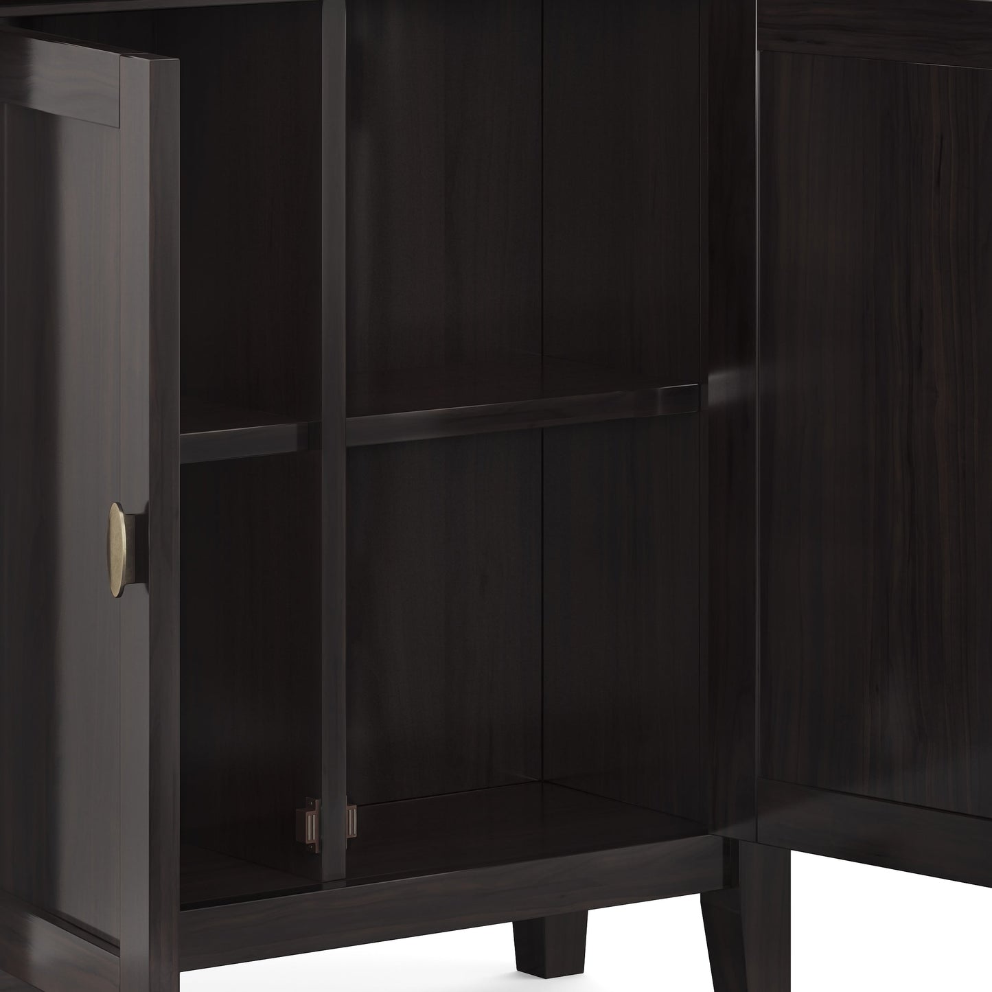 Redmond 32 Inch Wide Solid Wood Low Storage Cabinet in Hickory