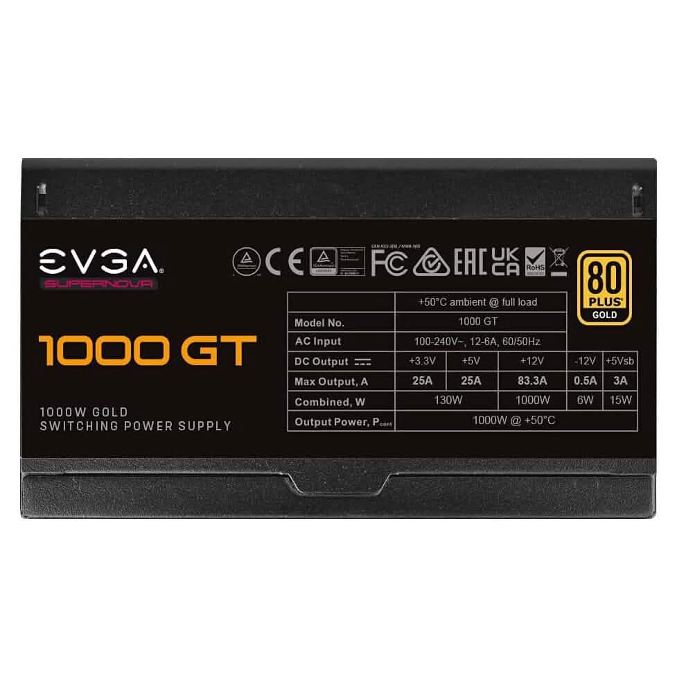 EVGA Supernova 1000 GT 80 Plus Gold 1000W Power Supply (Refurbished)