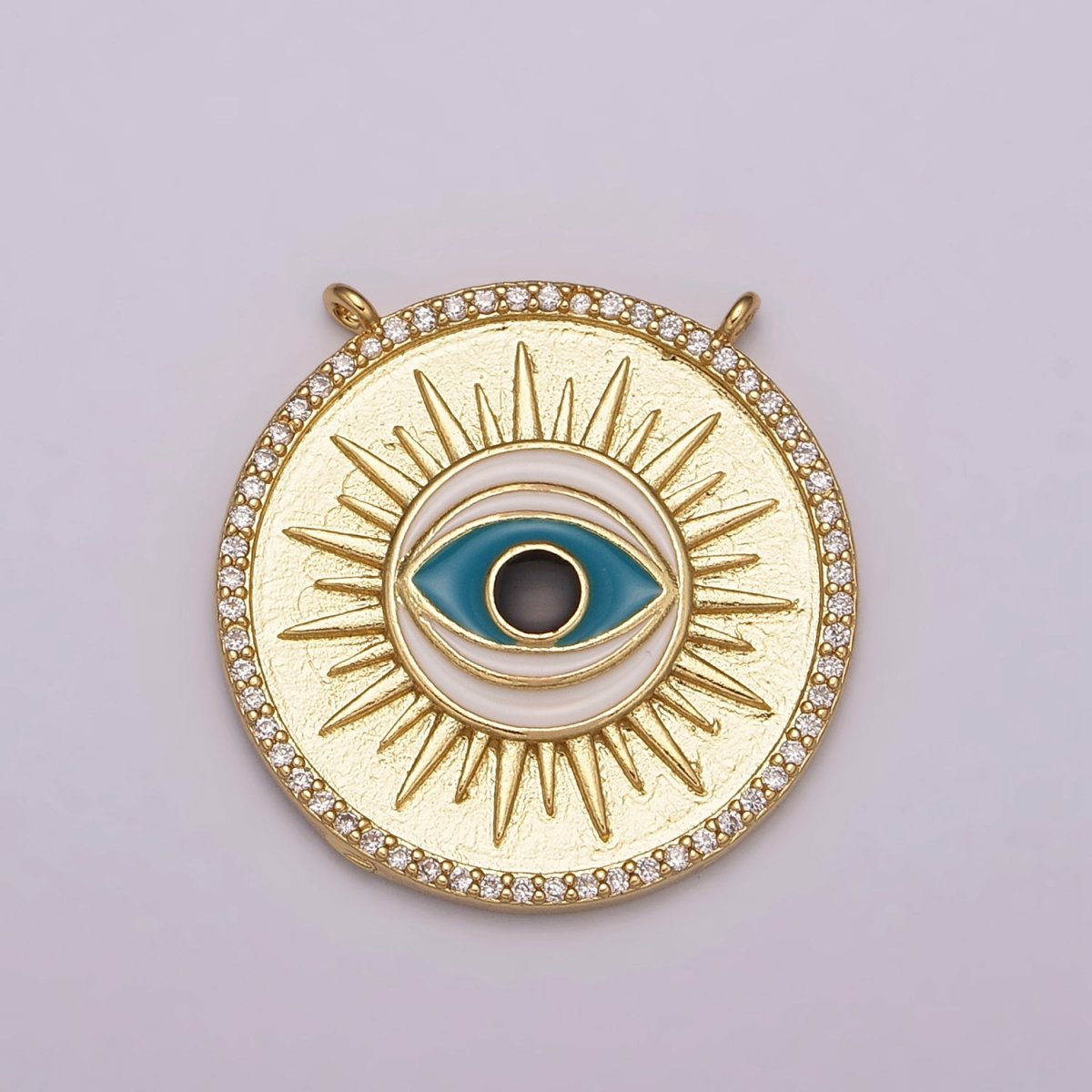 Evil Eye Necklace Charm Connector Cubic Eye Protection Necklace, Amulet Necklace, Gold Filled Pendant Necklace Supply Y-403 Y-404