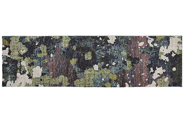 Fusion Contemporary Rug - Navy / Denim Blue / Plum / White