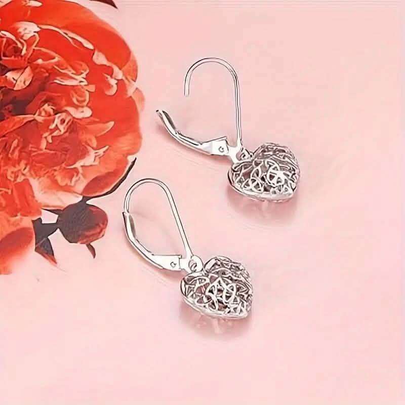 Exquisite Hollow Heart-Shaped Hoop Earrings