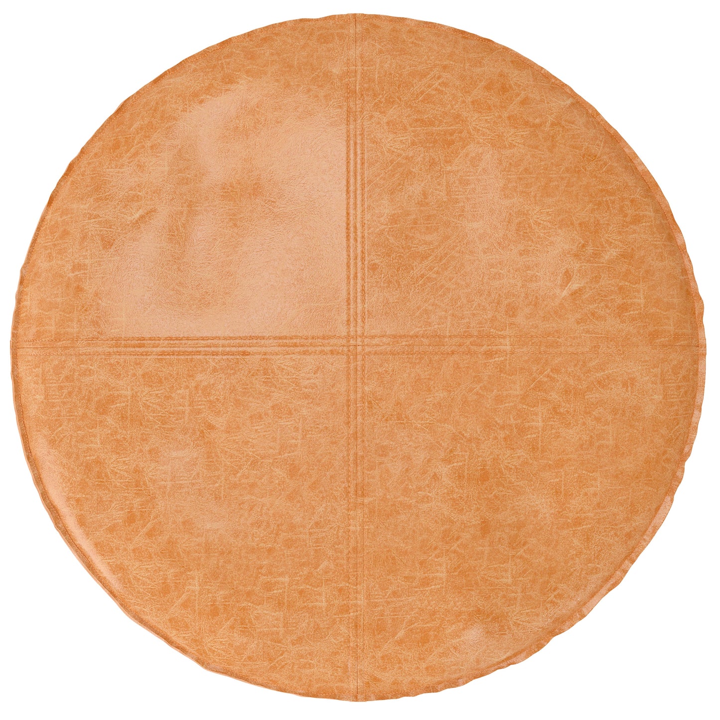 Brody 32 Inch Wide Round Coffee Table Pouf in Distressed