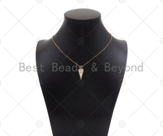 Gold Filled CZ North Star Triangle Charm, Sku#Z1358C