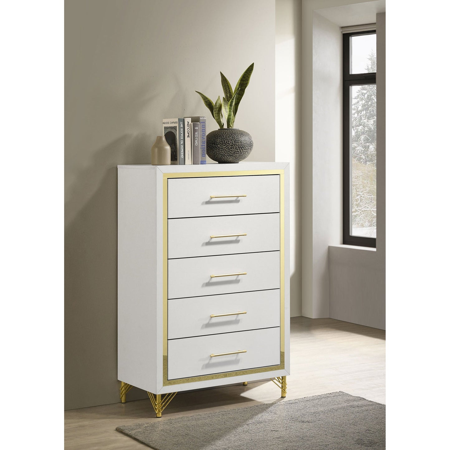 Chesney Modern Five-Drawer Chest