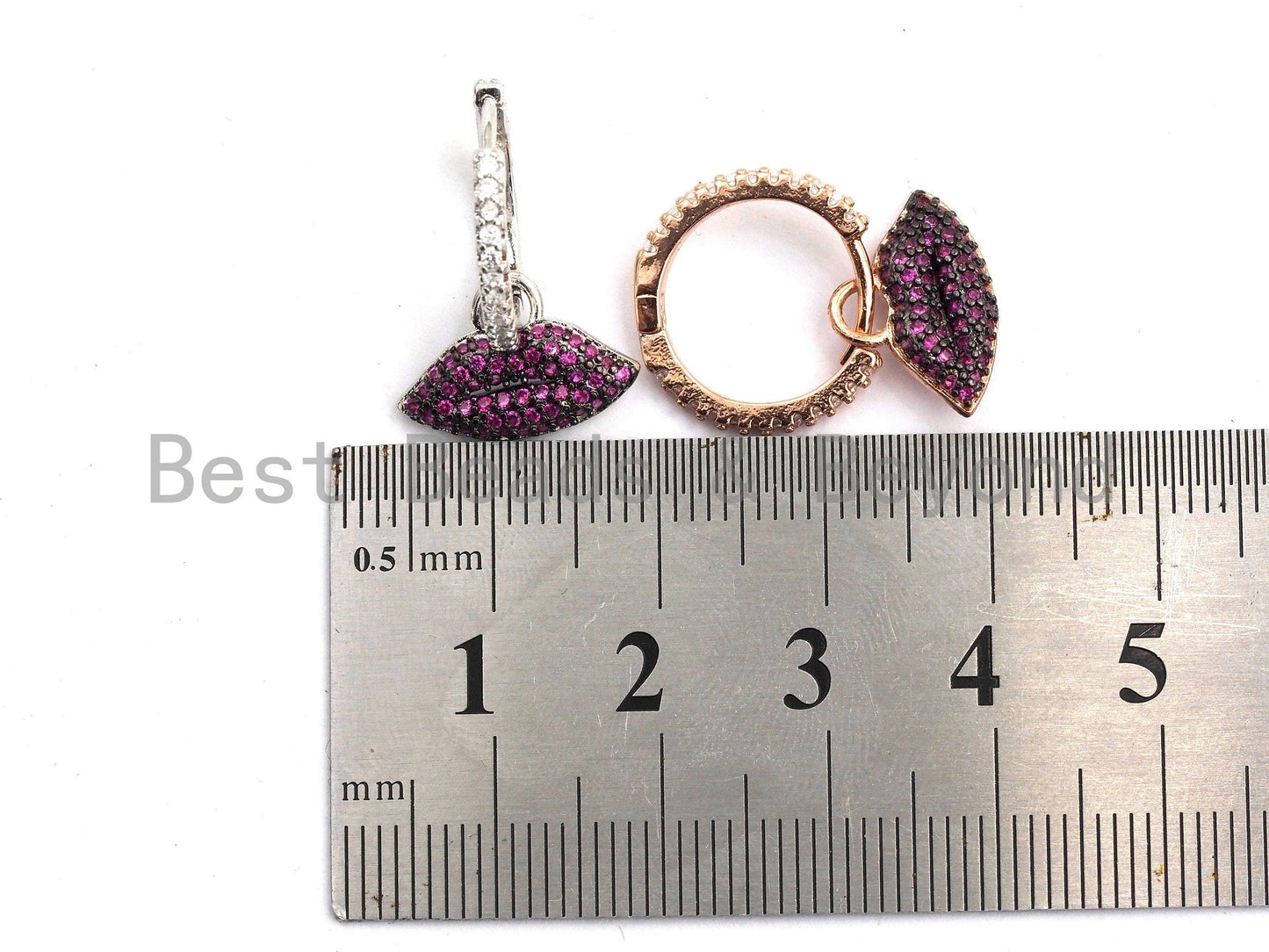 CZ Lips Earrings, Sku#J56