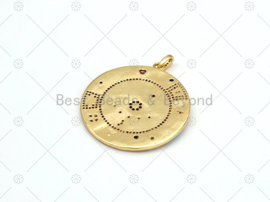 CZ Evil Eye Enamel Charm, 44x48mm,Sku#LK459