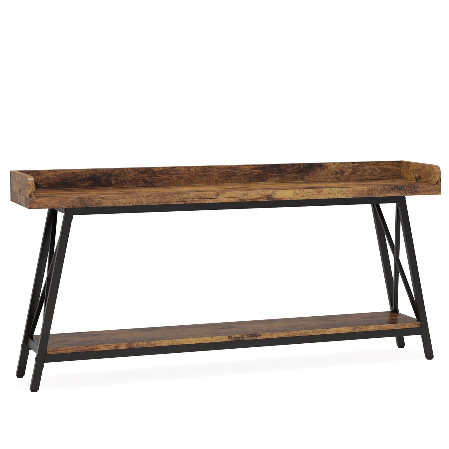 70.9" Extra Long Industrial Console Table, Rustic