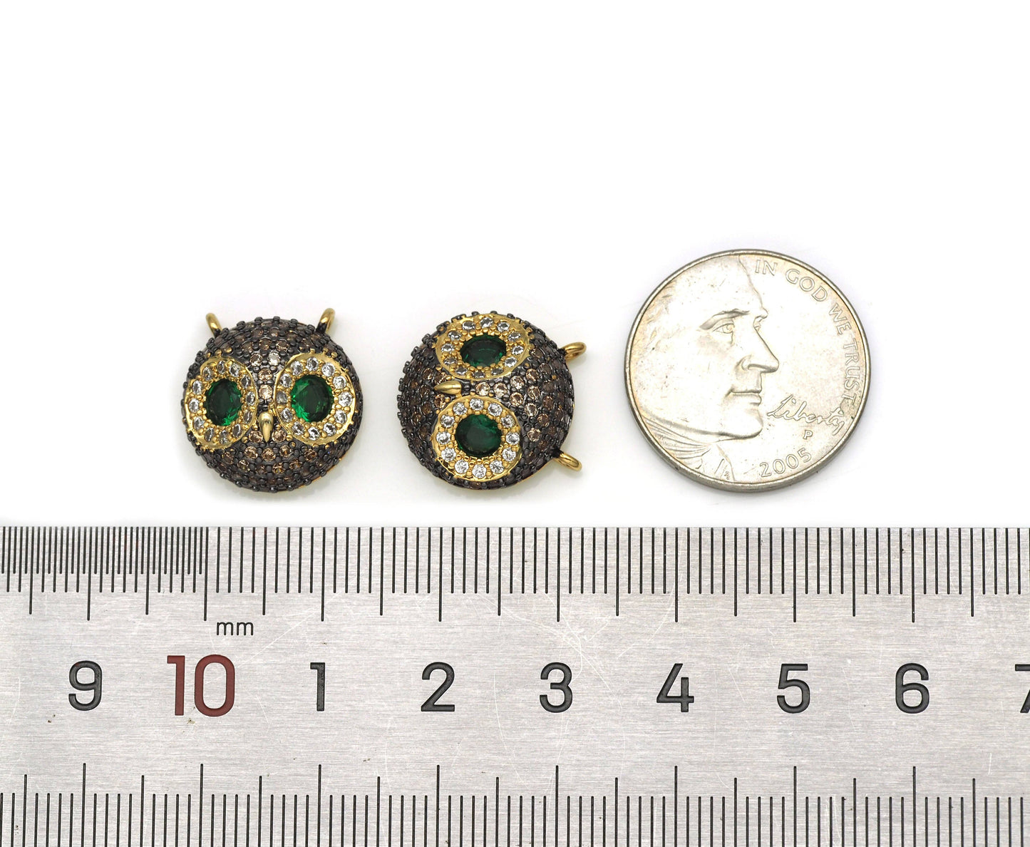 CZ Owl Charm, Sku#LK582