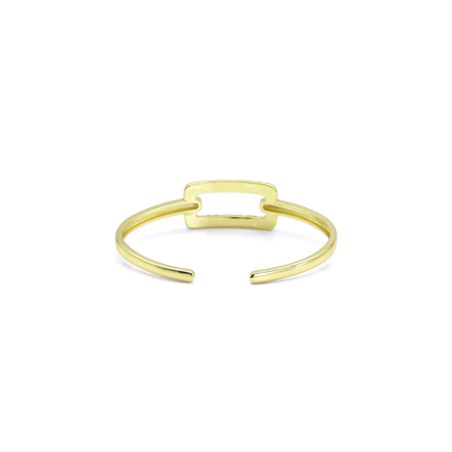 Colorful Clear CZ Rectangle Gold Adjustable Bracelet, Sku#LX254