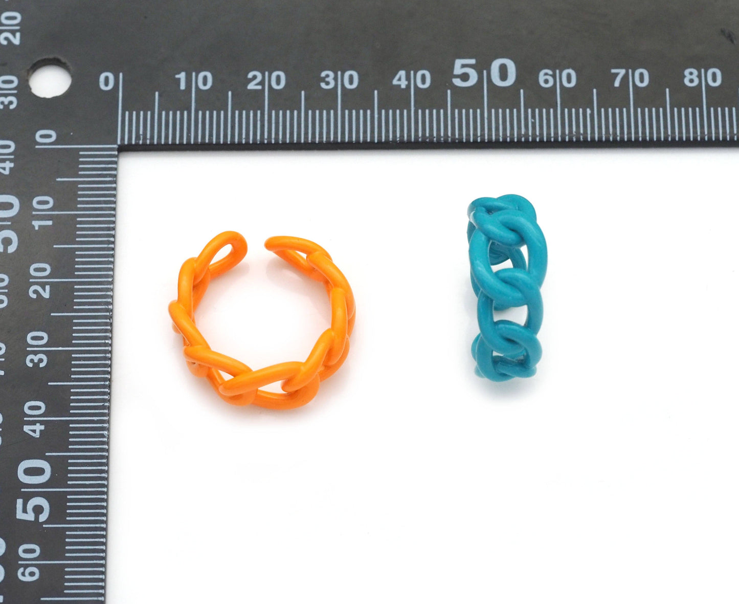 Colorful Enamel Chain Link Ring, Sku#X359