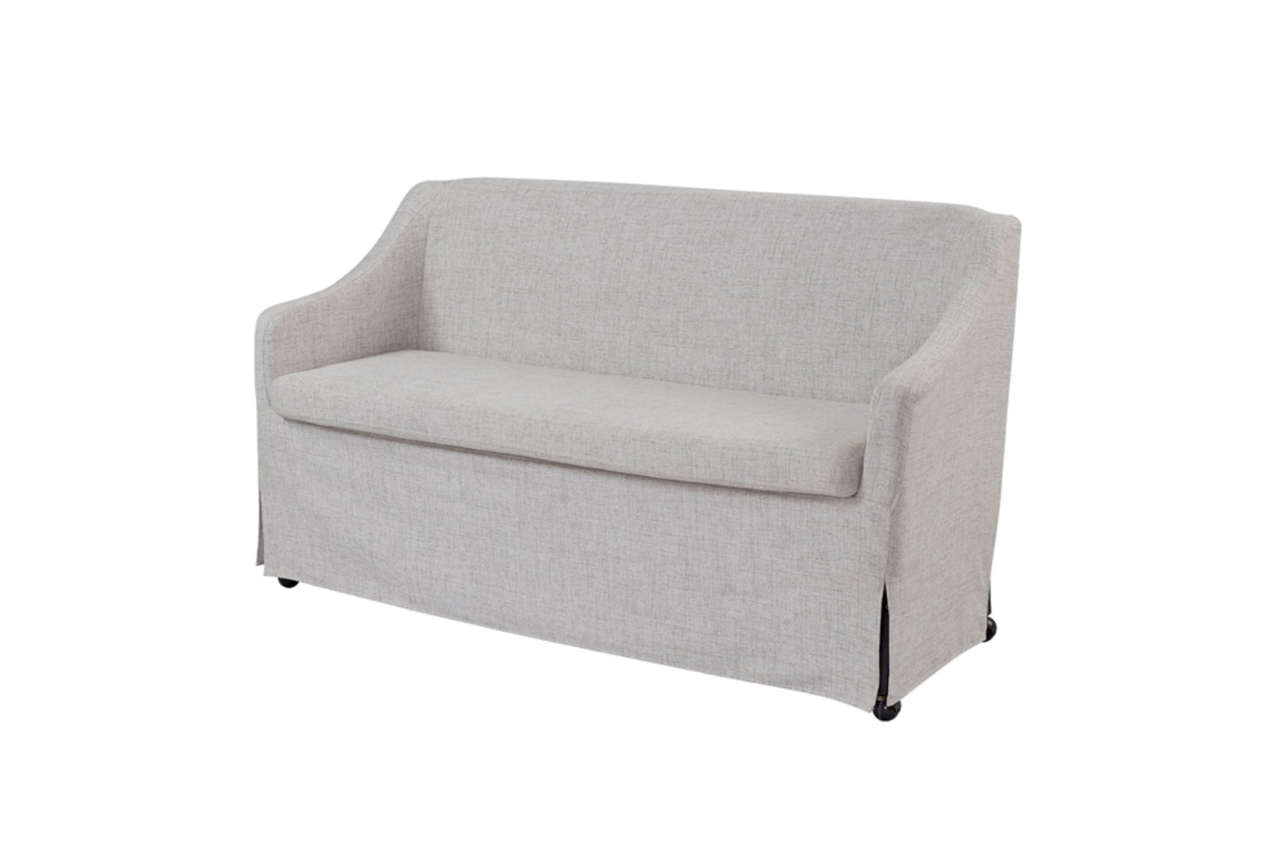 Slip Covered Settee with Casters