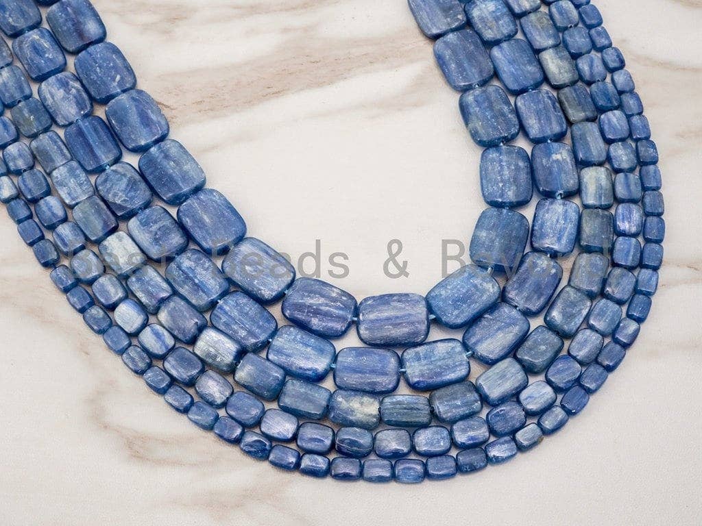 High Quality Natural Kyanite Gemstone beads, Flat Rectangle Blue Gemstone Beads, 15.5" strand, SKU#U3