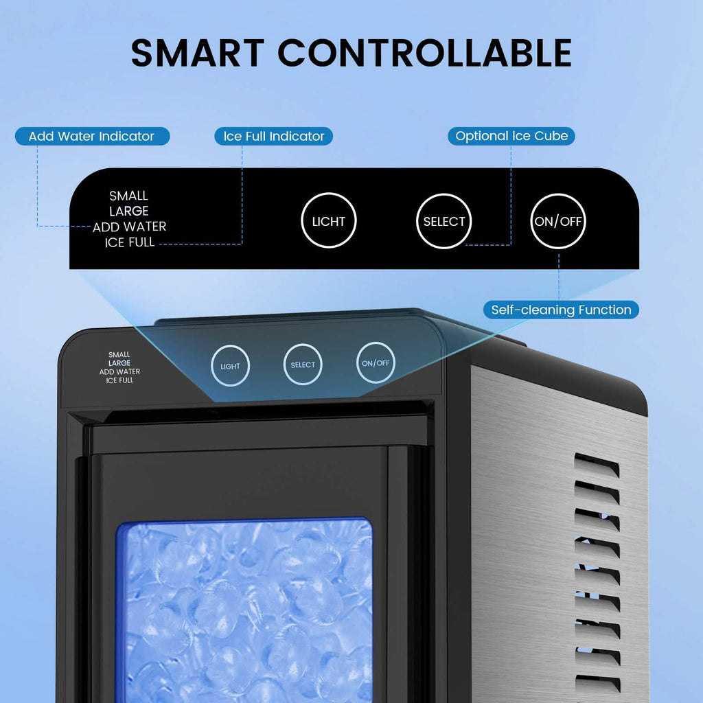 Portable Countertop Ice Maker – 8 Cubes/6 Min, Self-Cleaning