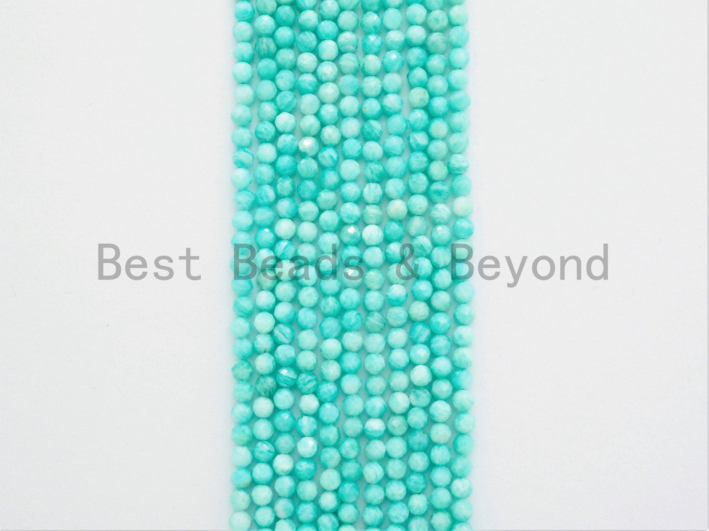 2x3mm/4mm High Quality Natural Amazonite beads, Rondelle/Round Faceted Gemstone Beads, 15-16inch strand, SKU#U367
